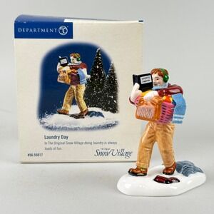 Department 56 Snow Village Laundry Day Figurine # 56.55017 NEW OLD STOCK